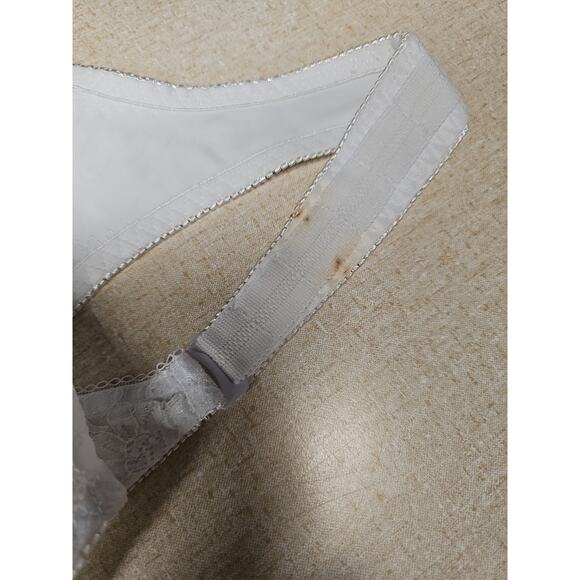 Chest Brace Support Bra 40D Wireless Full Coverage White Lace Front Hook Flaw - Picture 5 of 8